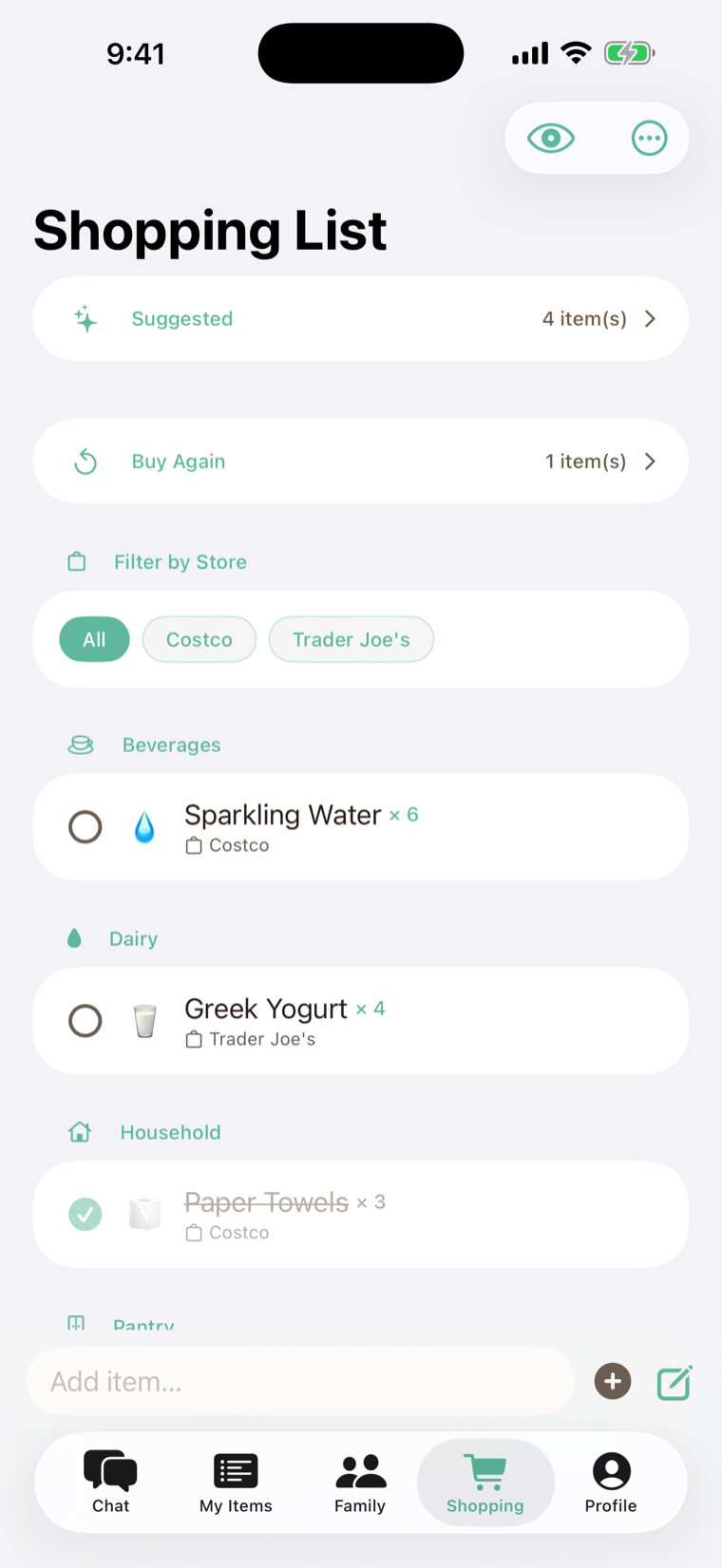 The shopping list